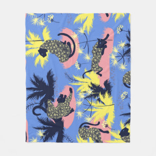Couverture Polaire Tigre géométrique, léopard : motif pour enfants.