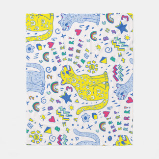 Couverture Polaire Tigre infantile et Motif arc-en-ciel