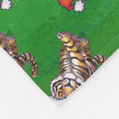 Couverture Polaire Tigre mignon à Santa Chapeau en vert (Coin)