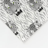 Couverture Polaire Tigre noir et blanc laqué avec des bandes (Coin)