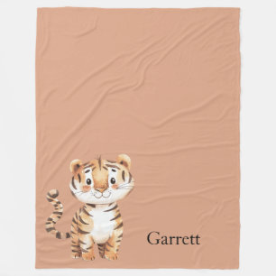 Couverture Polaire Tigre orange mignon