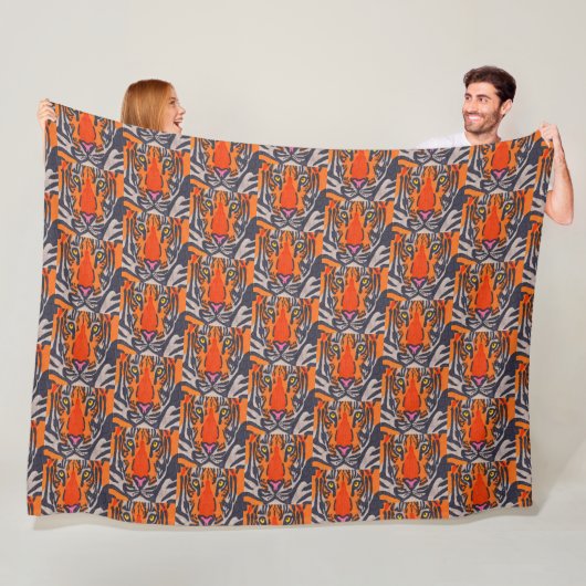 Couverture Polaire Tigre - Plaid en Laine (En situation)