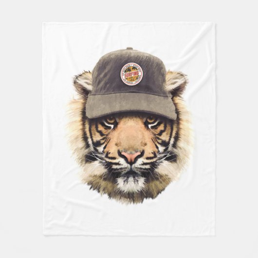 Couverture Polaire Tigre surfant (Devant)