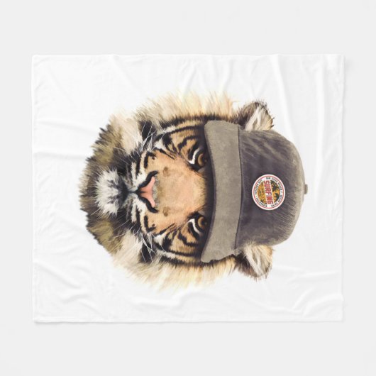 Couverture Polaire Tigre surfant (Devant (Horizontal))