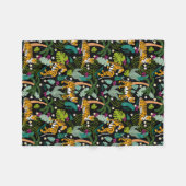 Couverture Polaire Tigre tropical Forêt botanique Noire Jungle Safari (Devant (Horizontal))