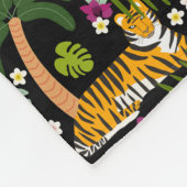 Couverture Polaire Tigre tropical Forêt botanique Noire Jungle Safari (Coin)