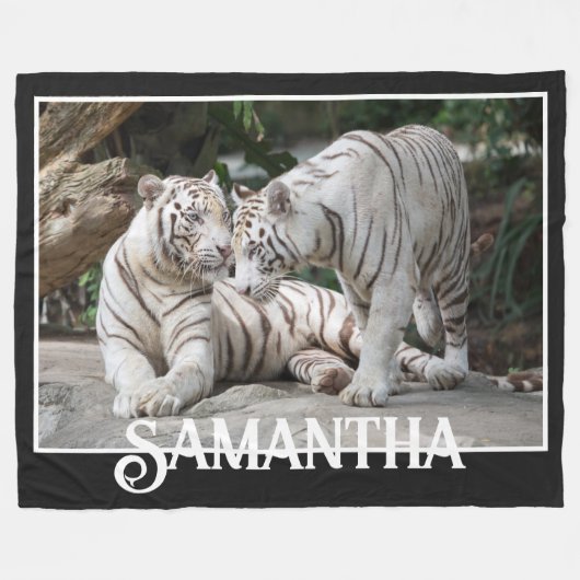 Couverture Polaire Tigres blancs (Devant (Horizontal))