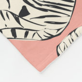 Couverture Polaire Tigres blancs : Motif exotique rose (Coin)