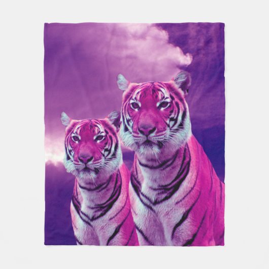 Couverture Polaire Tigres pourpres (Devant)