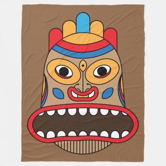 Couverture Polaire tiki hawaïen (Devant)