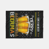 Couverture Polaire Time For Beer Merry Beermas Funny Christmas Beer L (Devant (Horizontal))