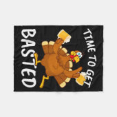 Couverture Polaire Time To Get Basted Funny Beer Thanksgiving Turkey (Devant (Horizontal))
