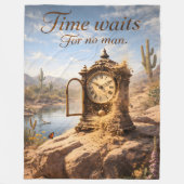Couverture Polaire Time waits for desert clock fleece blanket de (Devant)