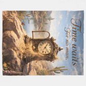 Couverture Polaire Time waits for desert clock fleece blanket de (Devant (Horizontal))