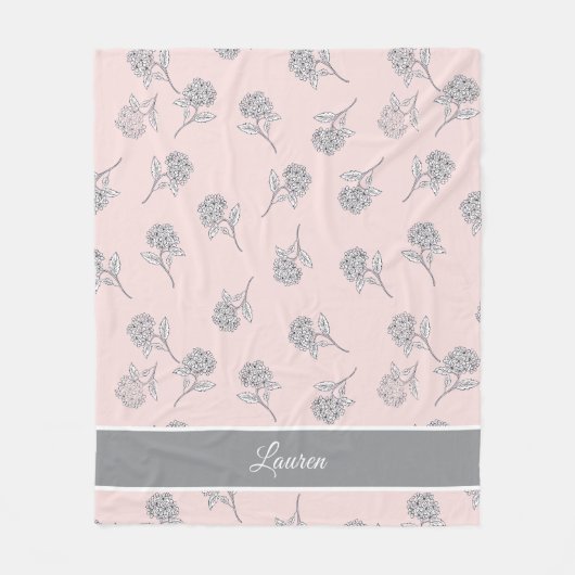 Couverture Polaire Timeless Botanical Bloom Soft Pink Monogram  Fleec (Devant)