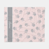 Couverture Polaire Timeless Botanical Bloom Soft Pink Monogram  Fleec (Devant (Horizontal))