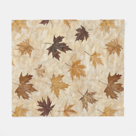 Couverture Polaire Timeless Botanical Harmony – Leaf in Warm Neutrals (Devant (Horizontal))