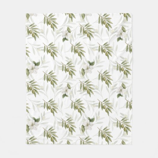 Couverture Polaire Timeless Sage Olive Watercolor Chic  (Devant)