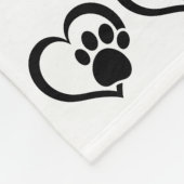 Couverture Polaire Tiny hearts and Paw Prints Fleece Blanket (Coin)