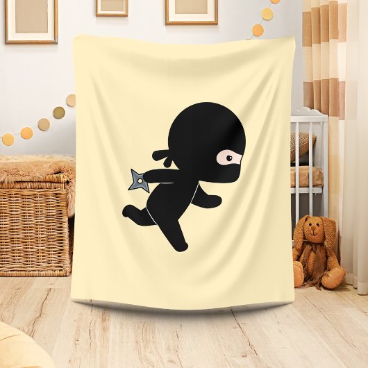 Couverture Polaire Tiny Ninja Courir Sur Jaune