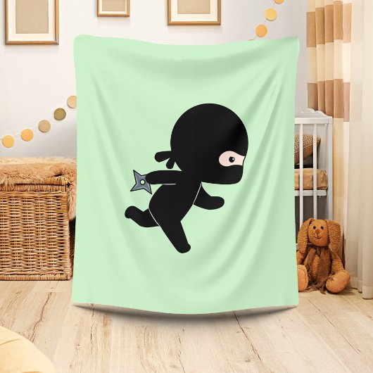 Couverture Polaire Tiny Ninja Courir Sur Vert