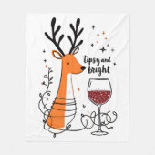 Couverture Polaire Tipsy and Bright Reindeer  (Devant)