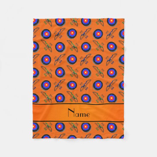Couverture Polaire Tir à l'arc orange nommé personnalisé (Devant)