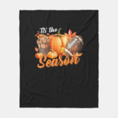 Couverture Polaire Tis The Season Pumpkin Leaf Latte Fall Thanksgivin (Devant)