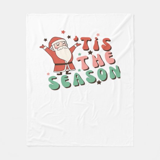 Couverture Polaire Tis The Season Retro Christmas Santa (Devant)