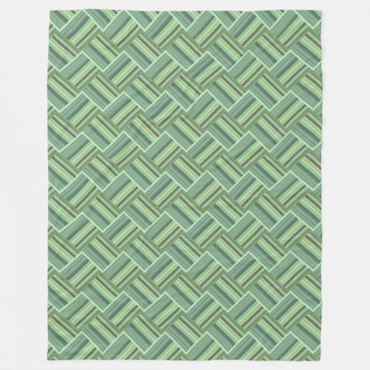 Couverture Polaire Tissage de bandes vert olive (Devant)