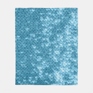 Couverture Polaire Tissu brillant bleu ciel avec paillettes, dossier