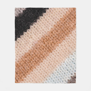 Couverture Polaire Tissu de laine rayée multicolore texture closeup