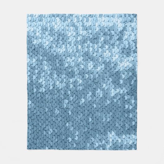 Couverture Polaire Tissu de séquence : Séquin bleu ciel. (Devant)