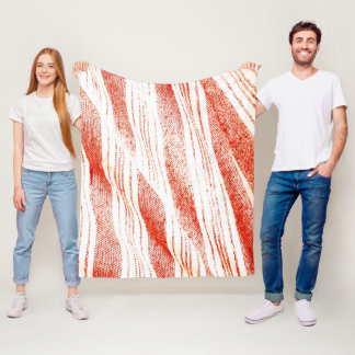 Couverture Polaire Tissu Fouta Tissé Orange et Blanc