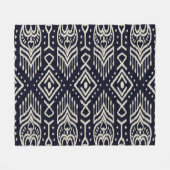 Couverture Polaire Tissu Ikat Brodé : Élégance Ethnique. (Devant (Horizontal))
