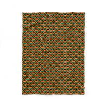 Tissu Kente vertical noir, vert, rouge, jaune