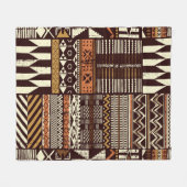 Couverture Polaire Tissu tribal africain patchwork abstrait vin (Devant (Horizontal))
