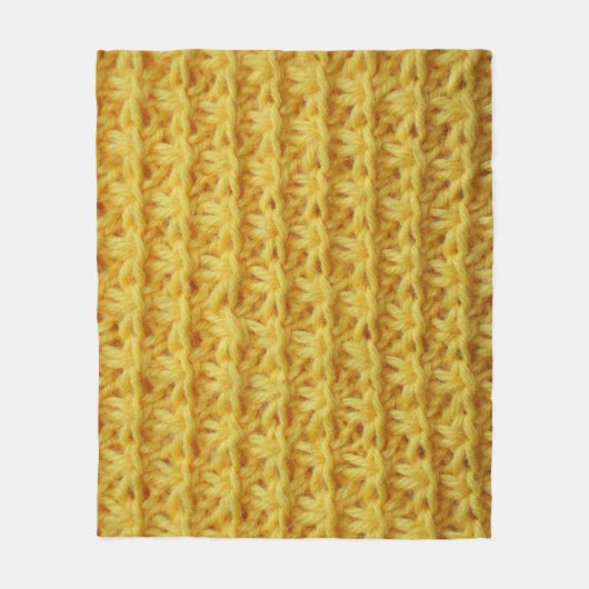 Couverture Polaire Tissu tricoté jaune : texture rayée. (Devant)