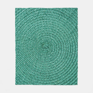 Couverture Polaire Tissu vert tressé artificiel.