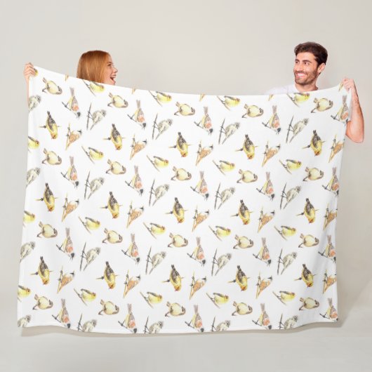 Couverture Polaire Tit birds motif (En situation)