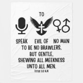 Couverture Polaire Tite 3:2 KJV Bible Verse Citation (Devant)