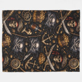 Couverture Polaire Title pirate legend Jolly Roger and treasure chest (Devant (Horizontal))