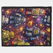 Couverture Polaire Title retro space robots and flaming comments prem (Devant (Horizontal))