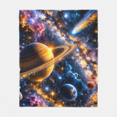 Couverture Polaire Title Saturn and comic galactic plush blanket de (Devant)