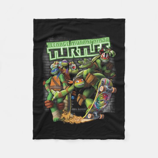 Couverture Polaire Tmnt Ninjas Planche à roulettes Néon (Devant)