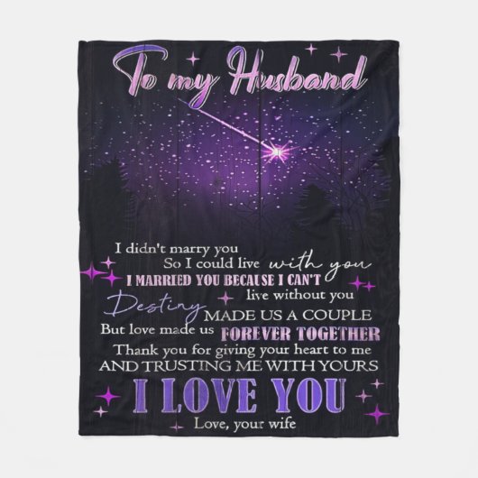 Couverture Polaire To My Love My Husband | Cute Quotes Gift | (Devant)