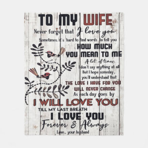 Couverture Polaire To my wife Home Decor Venin To My Wife Present