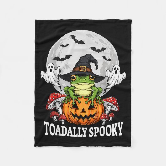 Couverture Polaire Toadally Soky Funny Halloween Frog On Pumpkin Full (Devant)