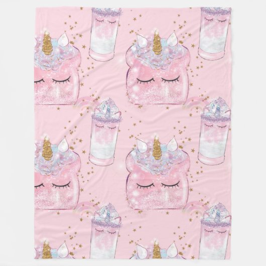 Couverture Polaire Toast Unicorn et Milkshake (Devant)