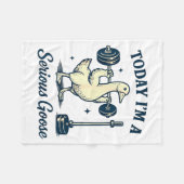 Couverture Polaire Today I'm A Serious Goose Funny Lifting Weights Gy (Devant (Horizontal))